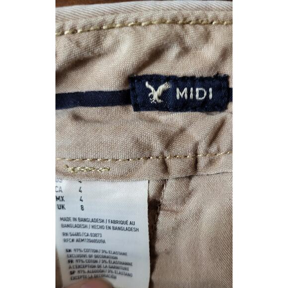 American Eagle Women Juniors Size 4 Tan Chino Shorts Stretchy - Picture 9 of 9